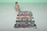 Small Vintage Moroccan berber rug 1.9 FT X 3.8 FT