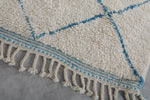 Morococan azul y beige Beni Ourain Rug 3.6 pies x 5 pies