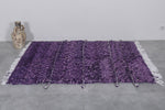 4.6 x 6.1 ft Moroccan Beni Ourain Rug – Luxurious Purple Wool Rug