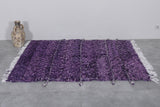 4.6 x 6.1 ft Moroccan Beni Ourain Rug – Luxurious Purple Wool Rug