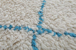 Morococan azul y beige Beni Ourain Rug 3.6 pies x 5 pies