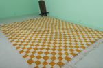 Handmade Yellow Moroccan Berber Checkered Rug - 8 x 9.7 ft