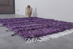 4.6 x 6.1 ft Moroccan Beni Ourain Rug – Luxurious Purple Wool Rug