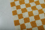 Handmade Yellow Moroccan Berber Checkered Rug - 8 x 9.7 ft