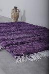 4.6 x 6.1 ft Moroccan Beni Ourain Rug – Luxurious Purple Wool Rug