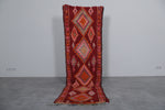 Handmade Moroccan Runner Rug – 2.7 x 9.2 ft | Bold Red & Orange