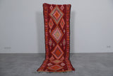 Handmade Moroccan Runner Rug – 2.7 x 9.2 ft | Bold Red & Orange