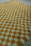 Handmade Yellow Moroccan Berber Checkered Rug - 8 x 9.7 ft