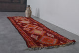 Handmade Moroccan Runner Rug – 2.7 x 9.2 ft | Bold Red & Orange