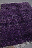 4.6 x 6.1 ft Moroccan Beni Ourain Rug – Luxurious Purple Wool Rug