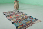 Small Vintage Moroccan berber rug 1.9 FT X 3.8 FT