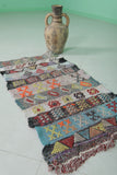 Small Vintage Moroccan berber rug 1.9 FT X 3.8 FT