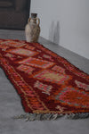 Handmade Moroccan Runner Rug – 2.7 x 9.2 ft | Bold Red & Orange