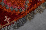 Handmade Moroccan Runner Rug – 2.7 x 9.2 ft | Bold Red & Orange