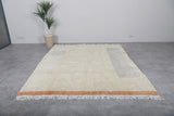 Handmade Rug 5.5 FT X 7.7 FT - Minimalist Cream and Subtle Accents