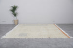 Handmade Rug 5.5 FT X 7.7 FT - Minimalist Cream and Subtle Accents