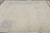 Handmade Rug 5.5 FT X 7.7 FT - Minimalist Cream and Subtle Accents