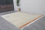 Handmade Rug 5.5 FT X 7.7 FT - Minimalist Cream and Subtle Accents