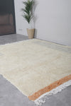 Handmade Rug 5.5 FT X 7.7 FT - Minimalist Cream and Subtle Accents