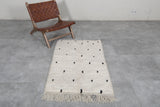 Old beniourain berber Dots rug 2.8 FT X 4.4 FT