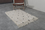 Old beniourain berber Dots rug 2.8 FT X 4.4 FT