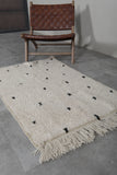 Old beniourain berber Dots rug 2.8 FT X 4.4 FT