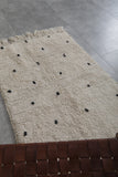 Old beniourain berber Dots rug 2.8 FT X 4.4 FT