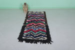 Handmade Boucherouite Moroccan Runner Shag Rug – 2.5 x 6.4 FT Vibrant Decor