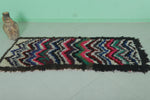 Handmade Boucherouite Moroccan Runner Shag Rug – 2.5 x 6.4 FT Vibrant Decor