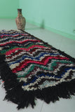 Handmade Boucherouite Moroccan Runner Shag Rug – 2.5 x 6.4 FT Vibrant Decor