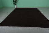 Moroccan Rug – Deep Black Solid Design | 8.7 FT x 10.7 FT