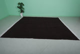 Moroccan Rug – Deep Black Solid Design | 8.7 FT x 10.7 FT