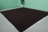 Moroccan Rug – Deep Black Solid Design | 8.7 FT x 10.7 FT