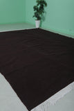 Moroccan Rug – Deep Black Solid Design | 8.7 FT x 10.7 FT