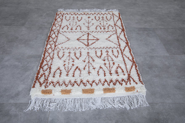 Moroccan beni ourain rug – 3.2 x 5.2 ft | Traditional geometric pattern
