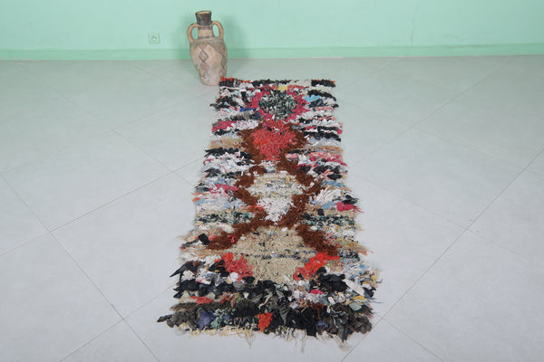 Vintage Moroccan berber entryway rug – 2.1 x 6.4 ft | Unique boucherouite carpet