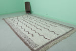 5.3 x 10.3 FT Moroccan Runner Rug – Beni Ourain Style with Geometric Borders | Handwoven Wool Carpet