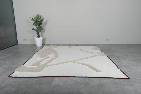 Handmade Moroccan rug - A bstract custom wool rug