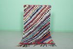 Moroccan Handmade Boucherouite Rug - 3.1 FT X 4.9 FT | Colorful Geometric Pattern