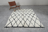 Vintage handmade moroccan beni ourain rug  5.5 FT X 6.8 FT