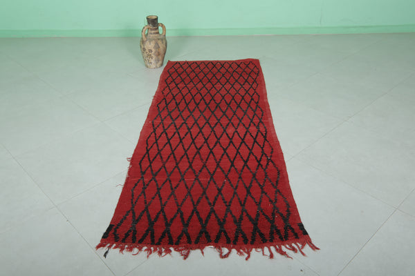 Handmade hallway berber Moroccan rug - 2.8 FT X 7.4 FT | Timeless elegance for narrow spaces
