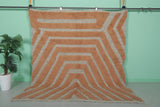 Warm-Toned Moroccan Rug - Geometric Lines | 6.9 x 7.9 ft