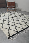 Vintage handmade moroccan beni ourain rug  5.5 FT X 6.8 FT