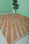 Warm-Toned Moroccan Rug - Geometric Lines | 6.9 x 7.9 ft