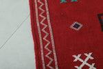 Handwoven Moroccan Rug – Red Berber Design 3.2 FT x 4.9 FT | Authentic Tribal Carpet