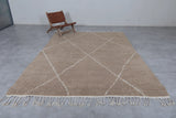 Light Brown Moroccan Rug – Custom Trellis Design