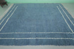 Minimalist Blue Moroccan Rug - Handwoven Berber Wool | 8.2 x 9.8 ft