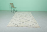 5 x 8.1 FT Moroccan Rug – Handwoven Diamond Pattern in Black and White