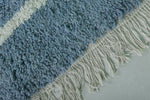 Minimalist Blue Moroccan Rug - Handwoven Berber Wool | 8.2 x 9.8 ft