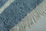 Minimalist Blue Moroccan Rug - Handwoven Berber Wool | 8.2 x 9.8 ft